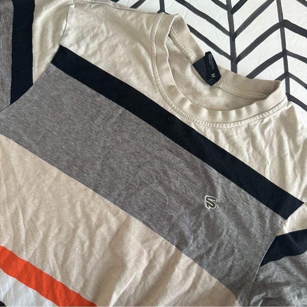 Southpole Authentic Collection Size M Short Sleeve Striped Colorblock Tee Shirt